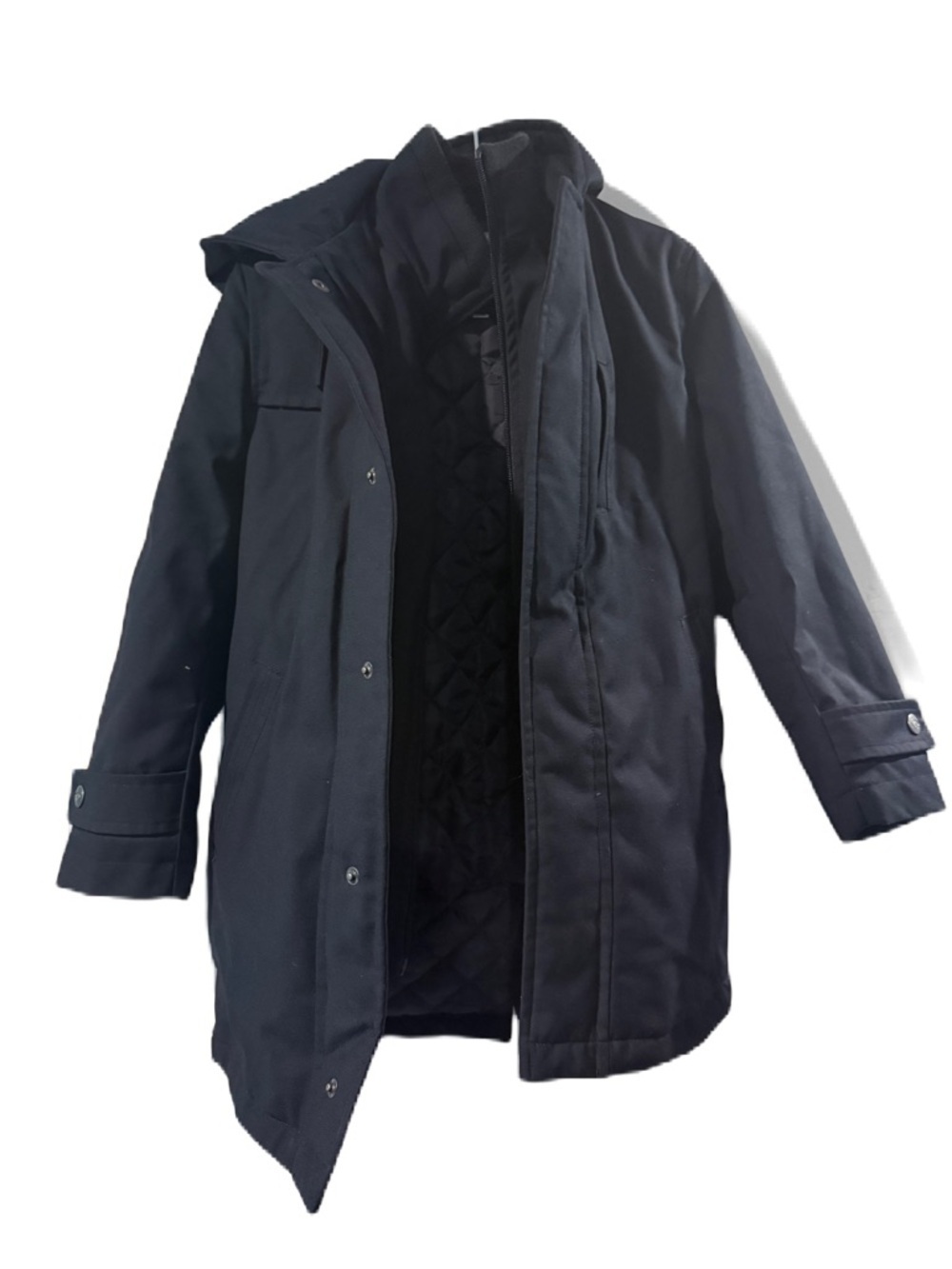 Appaman navy Quilted-Liner Hooded Winter Coat sz7